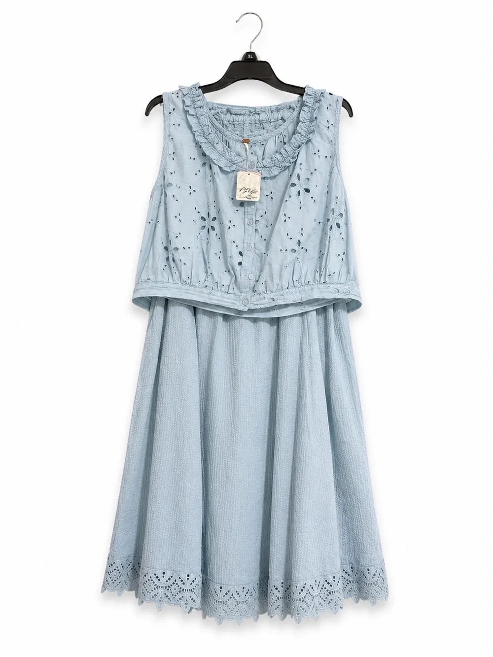 Free People Blue 2-Piece Maxi Skirt Set